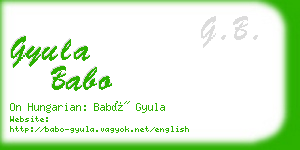 gyula babo business card